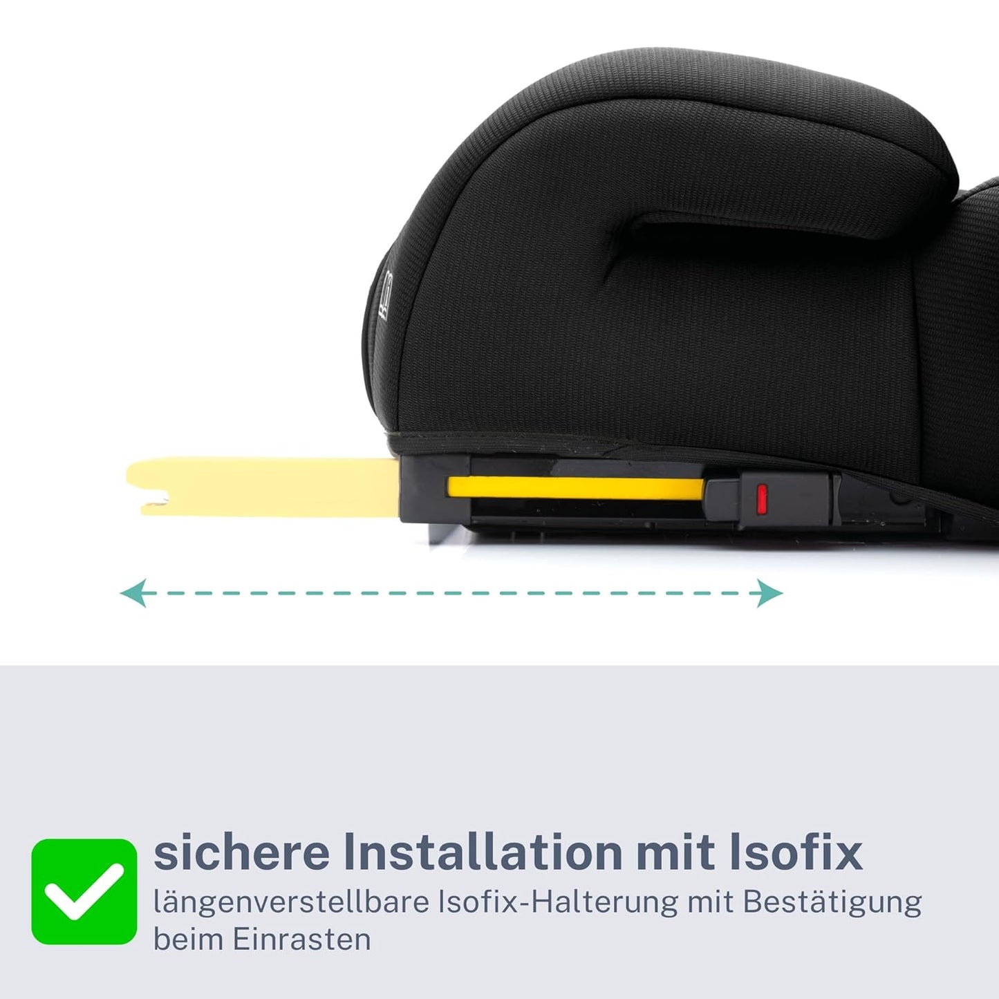 Fillikid Kinder Sitzerhöhung Auto mit Isofix i-Size (126–150 cm) inkl. Flaschenhalter