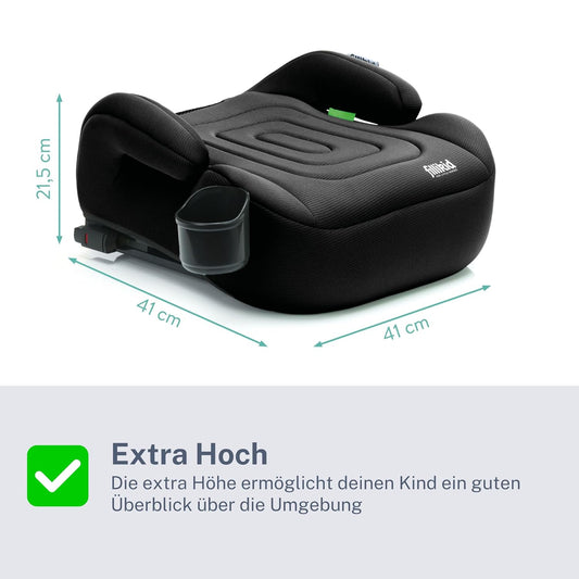 Fillikid Kinder Sitzerhöhung Auto mit Isofix i-Size (126–150 cm) inkl. Flaschenhalter