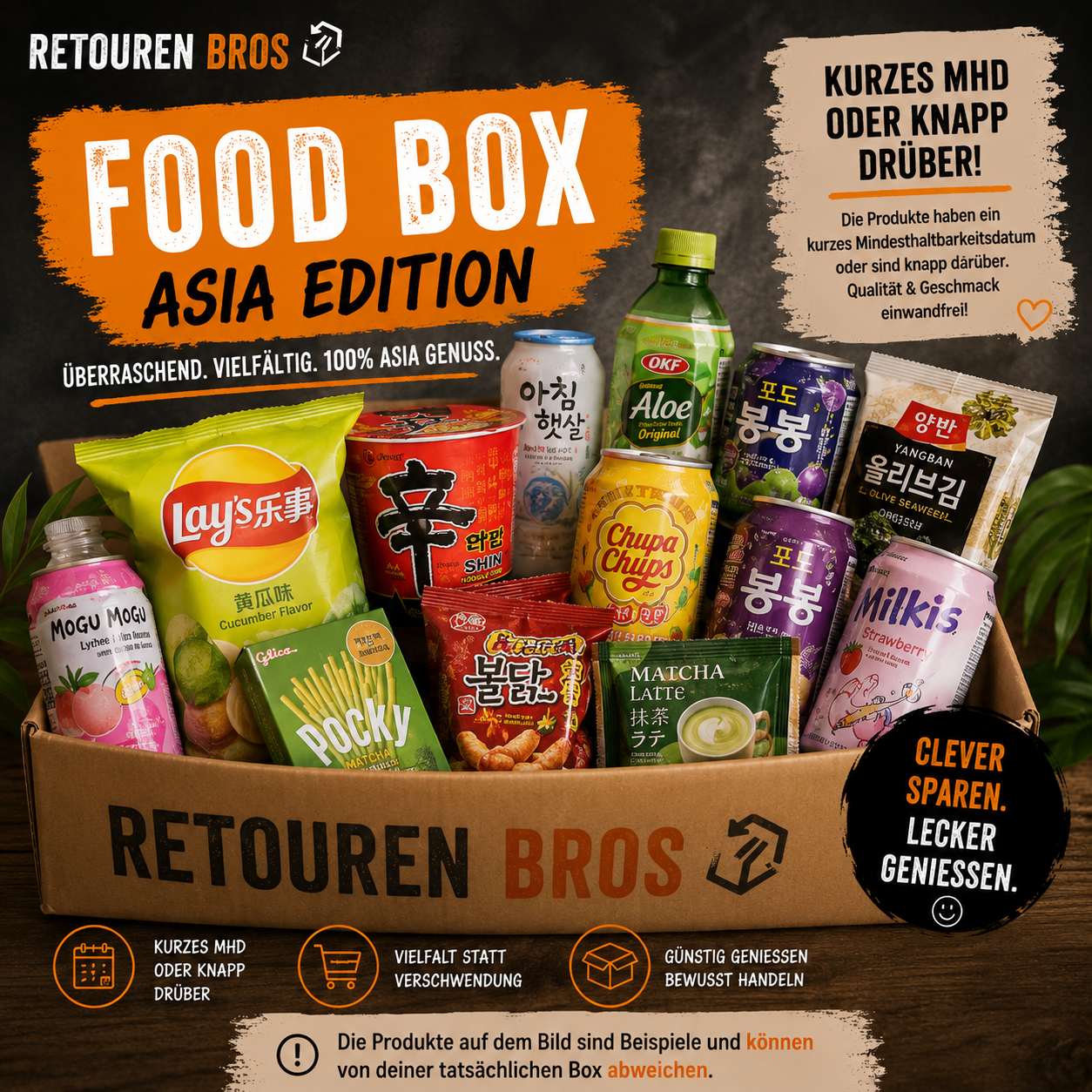 Food Asia Mix Box (Limitiert auf 23 Boxen) + GRATIS 3er PACK Calvin Klein Socken