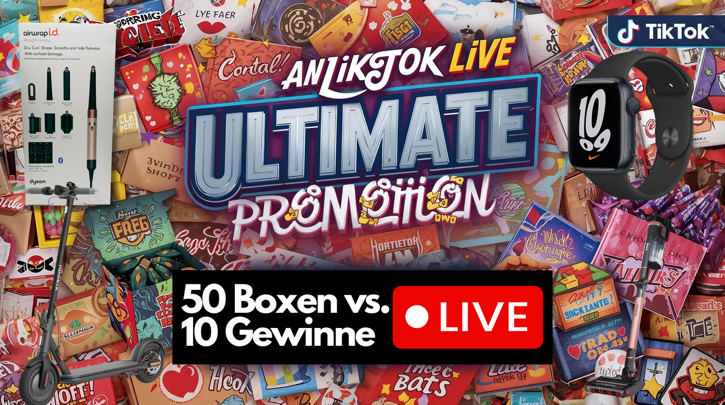 TikTok Live Ultimation Aktion mit 45 Boxen & 10 Gewinner