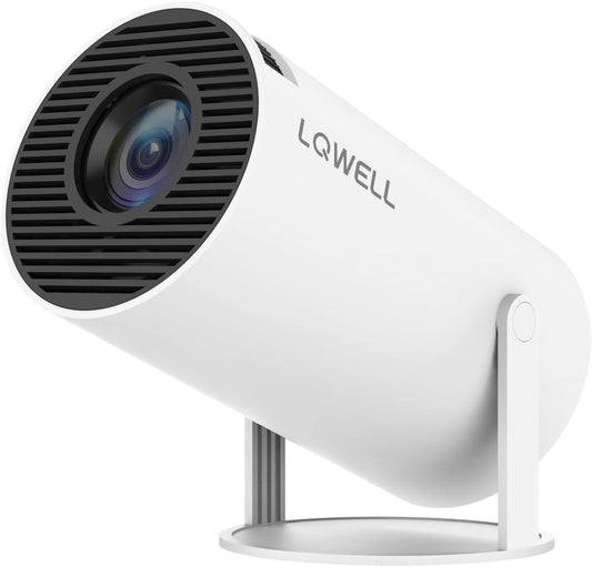 LQWELL® Beamer, Mini Projektor, unterstützt 5G WiFi, BT5.0 mit Android OS, Auto Trapezkorrektur, 220-Grad-Winkel, 130-Zoll-Display für Phone/PC/PS5/Xbox, 4K Heimkino