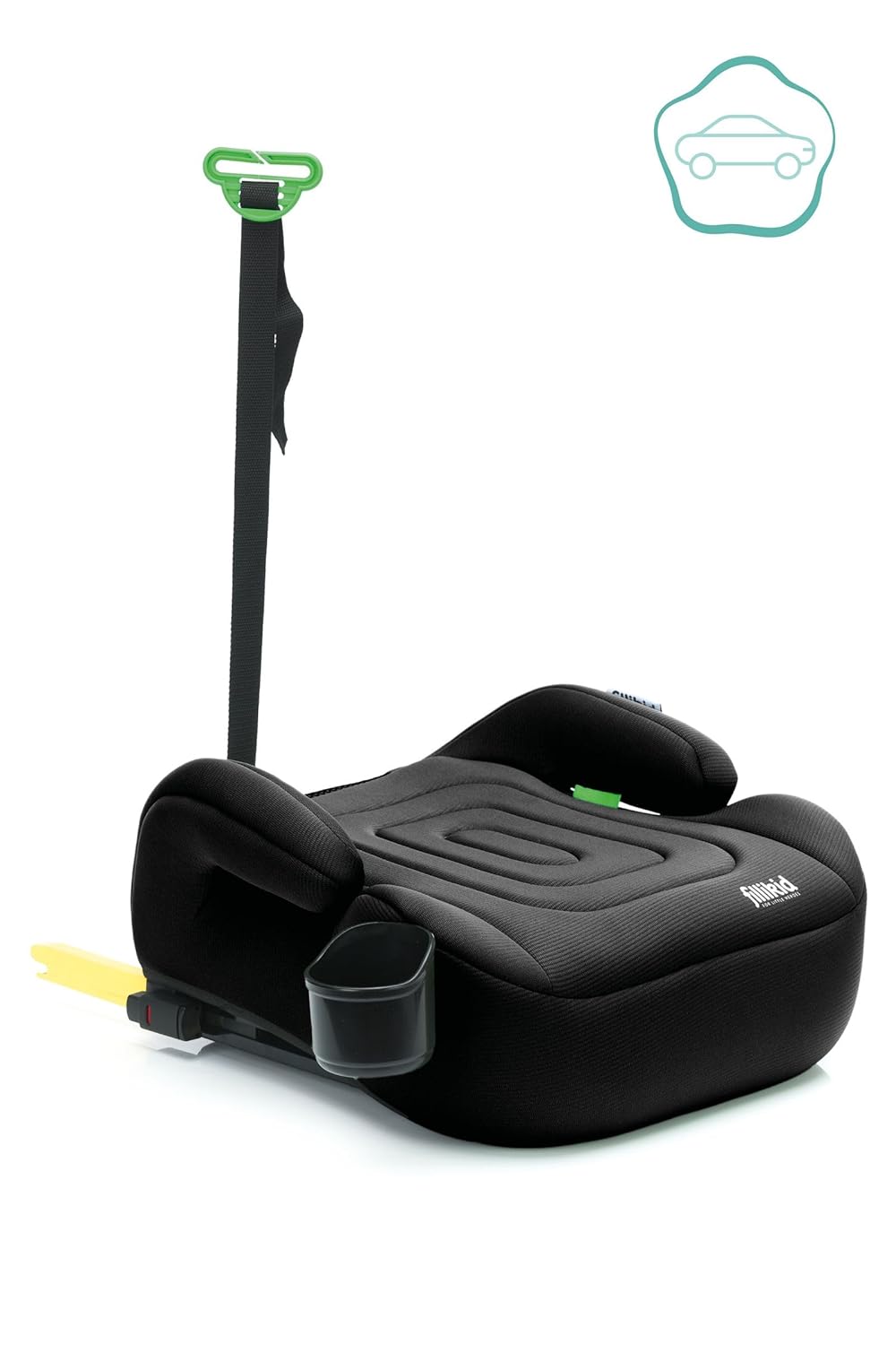 Fillikid Kinder Sitzerhöhung Auto mit Isofix i-Size (126–150 cm) inkl. Flaschenhalter
