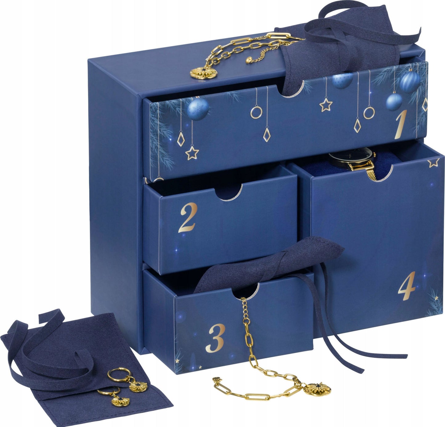„Aniston Weihnachts-Mini-Adventskalender – 4 Türchen mit Schmuck & Armbanduhr“ UVP 89€