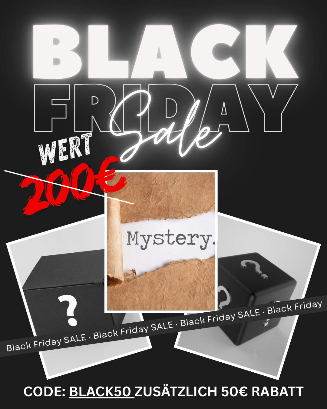 BLACK FRIDAY SECRET BOX – Warenwert 200€ Nur bis zum 30.11 – (limitiert! auf 75 Stück)