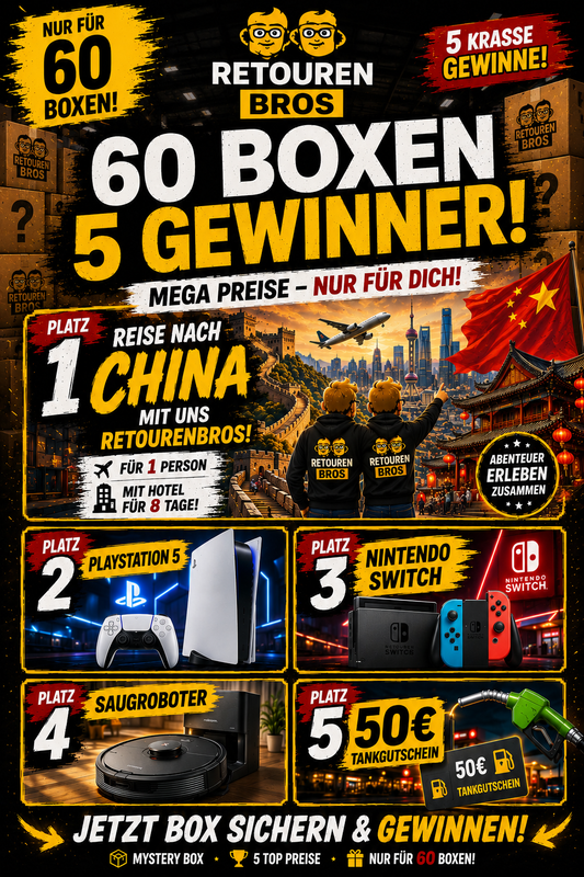Mega Juni Aktion 60 Boxen = 5 Gewinner (Platz 1: Reise nach China)