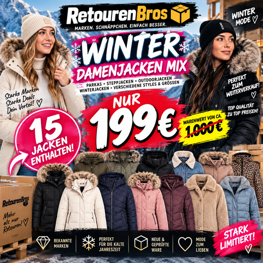 Winter Damenjacken Mix – 15 Jacken | ca. 1.000 € Warenwert