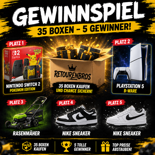 Sommer Gewinnspiel-Aktion – 35 Boxen • 5 Gewinner | Original Retouren & Neuware