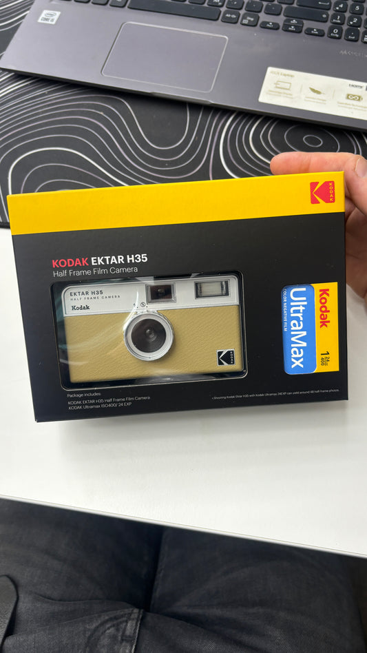 10 Stück Kodak EKTAR H35 Halbformat-Filmkamera, 35 mm, wiederverwendbar, ohne Fokussierung, leicht, einfach zu bedienen (Sand) (Film und AAA-Batterie sind Nicht im Lieferumfang enthalten)