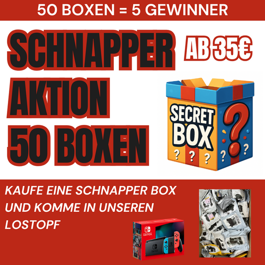 Schnapper Aktion mit 50 Boxen & 5 Gewinner